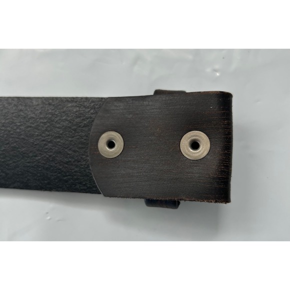 Harley Davidson Mens Black Leather Belt Strap Debossed Logo 30 Biker No Buckle - Picture 7 of 12